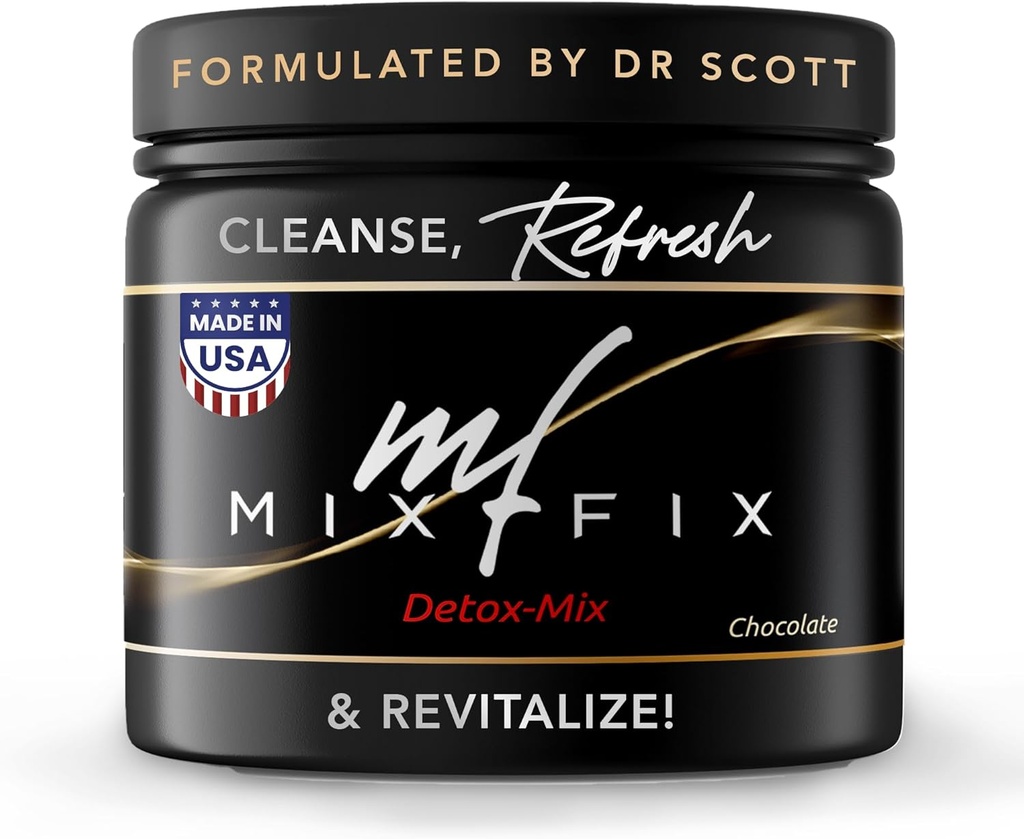 Mix-Fix Full Spectrum Detox Pulber - Natural Daily Cleanse for Digestive Health & Vitality - Taimepõhine Vegan Maks Puhastuspulber - Toetab õrnalt keha detoksikatsiooni | Šokolaad (30 Servings)