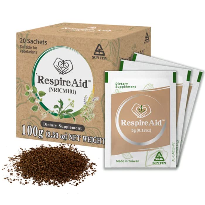 SUNTEN RespireAidTM All-Natural Lung Cleanse & Detox. Sisaldab looduslikke taimseid omadusi tervisliku kopsufunktsiooni ja hingamise toetamiseks. 100 g ( 20 kotikest ) ; 5 g kotikese kohta