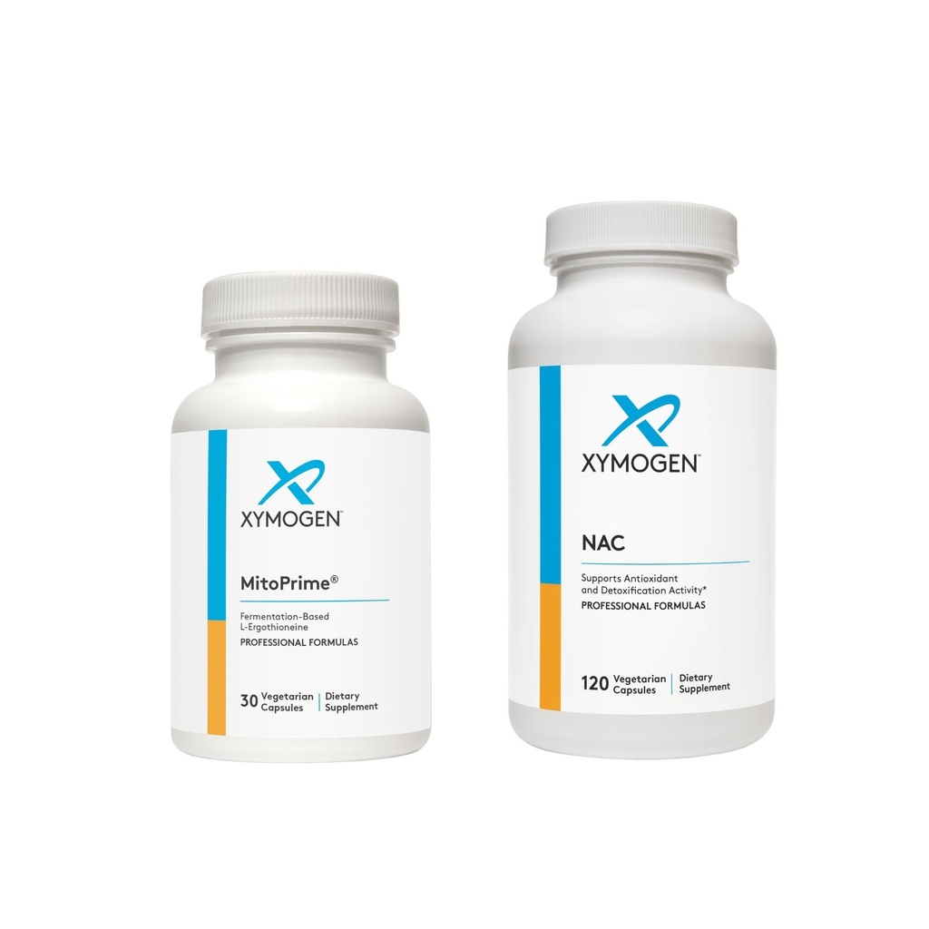 XYMOGEN MitoPrime (30 kapslit) + NAC (120 kapslit) 2-tootekomplekt - L ergotioneiin Antioksüdandi lisand 600mg N-atsetüül-tsüsteiini NAC lisandiga