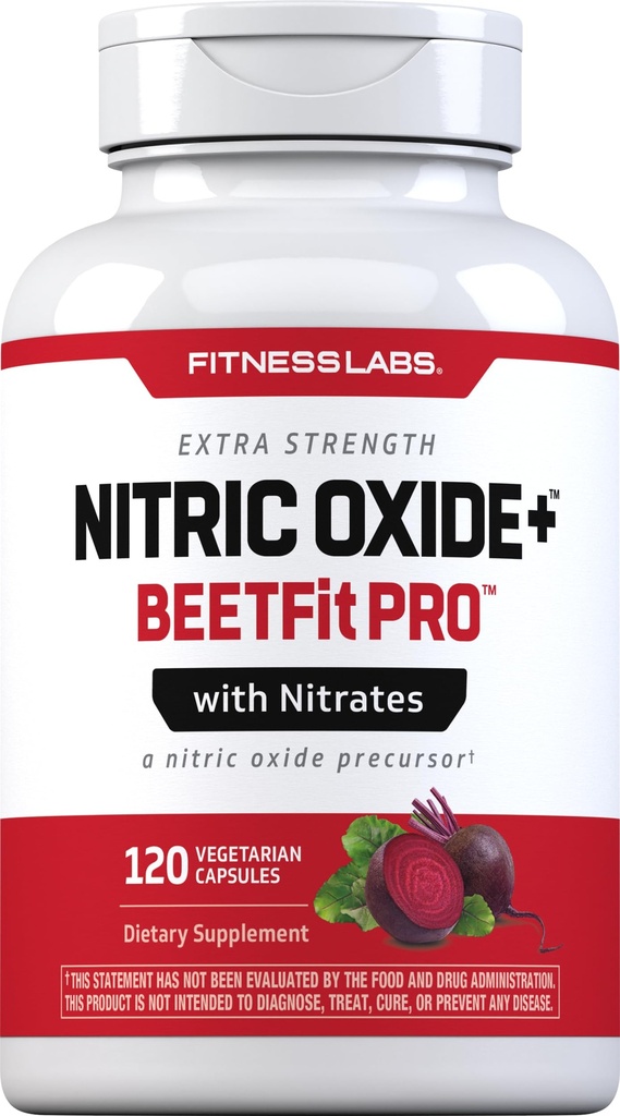 Fitness Labs Lämmastikoksiidi suhkrupeedi juurkapslid | nitraatidega | 120 loend | Lämmastikoksiidi lähteaine | Beetfit Pro | Taimetoitlane, mitte-GMO, gluteenivaba toidulisand
