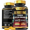 Berberine Supplement - 7in1 valem - Kombineerige kurkum, Royal Jelly, Ceylon Cinnamon, Ginkgo Biloba, Ingver & Black Pepper - Seedetrakti Tervis, Immune Support - 120 kapslit