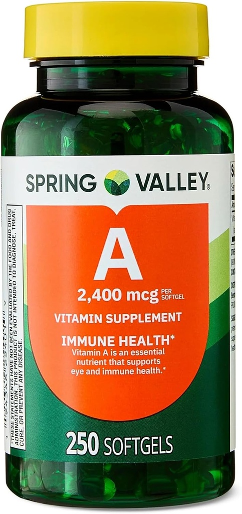 A-vitamiini softgels, 2400 mcg, 250 loend + kaasaskantav pillide konteiner (2 kaupa)