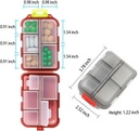 Iganädalane reisipillide korraldaja kast, 10 komponenti Väike Fold Medicine Case Holder, Daily AM PM Morning Night Tasku reisikapslite Dispenser vitamiini, kalaõli, täiendus, tablett, hall