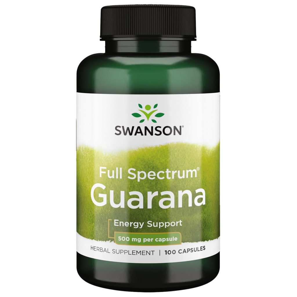 Swanson Guarana 500 milligrammi 100 kapslit