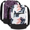 [2-Pack] Flex Cinch Drawstring Gym Bag graafilise disainiga naistele | Vastupidav kerge jõusaali Cinch Bags | Suurepärane jõusaalikott, reisimine ja üleöö