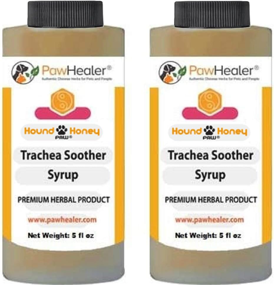 PawHealer Trachea Soother Syrup 2PAK Hound Honey - Natural Herbal Remedy for Symptoms of Collapsed Trachea - Maitseb Hea - Lihtne manustada (5 fl oz / ea) ...
