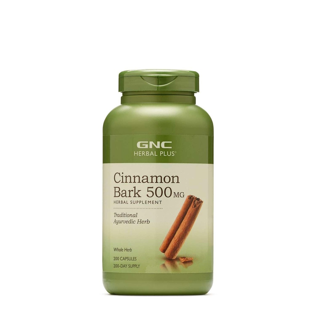 GNC Taimne Plus Kaneelikoor 500mg täiendus, traditsiooniline Ayurveda maitsetaim, 200 Servings