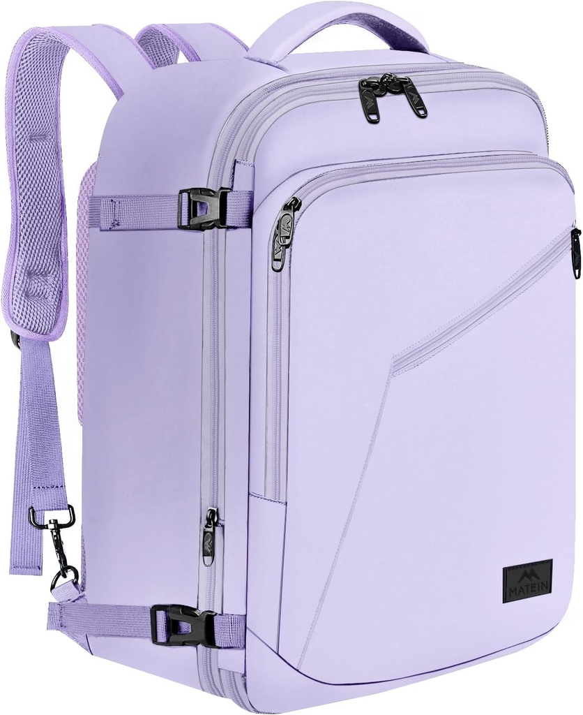 MATEIN kannab seljakotti naistele, 40L raskeveoki reisi seljakott Lennuk Heaks kiidetud, laiendatav Lihtne Fashion Daypack, sagedased reisija kingitused, kerge lilla