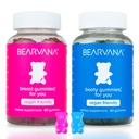 BEARVANA Top & virsikutoetus Combo Pack Gummies naistele | 9 taimset ekstrakti, sealhulgas lambaläätse, maka ja apteegitill | Olulised vitamiinid | Berry Flavor | 2-Pack (120 Gummies)