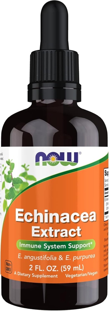 NOW Foods Supplements, Echinacea Extract Vedelik koos Dropper, immuunsüsteemi tugi *, 2-Ounce
