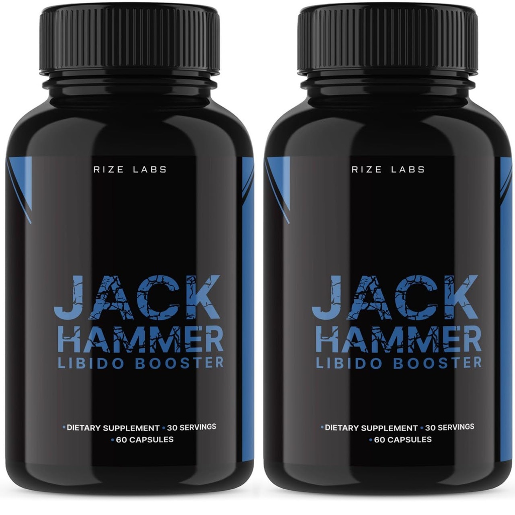 Rize labs - Jack Hammer Libido Booster täiendus meestele, võimas kõik looduslikud valemid tulemuslikkuse parandamiseks (120 kapslit)