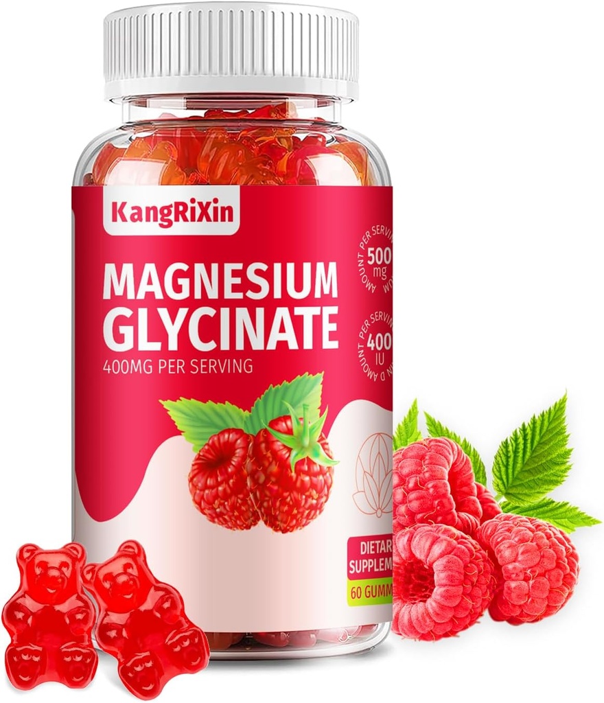 Magneesiumglütsinaatkummid - suhkruvaba magneesiumilisandid täiskasvanutele ja lastele, kõrge imendumine Magneesiumkummid želatiin tasuta (60 loend (1. pakk))