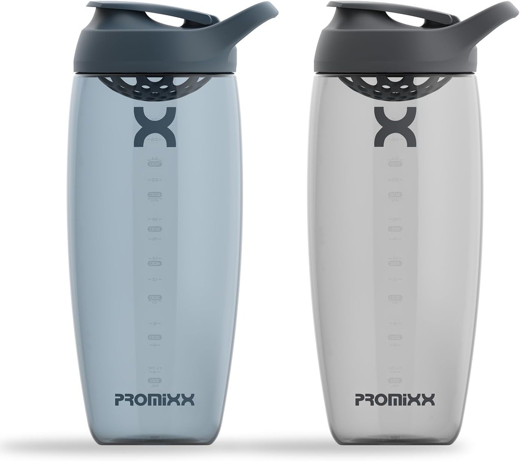 Promixx Pursuit Protein Shaker Bottle (32 oz) – Silent No-Ball Mixer, Leak-Proof Lid, BPA/BPS & Phtalaat-Free ECOZEN – Easy- Clean Shaker Cup for Protein Shakes, Pre & Post-Workout Smoothies