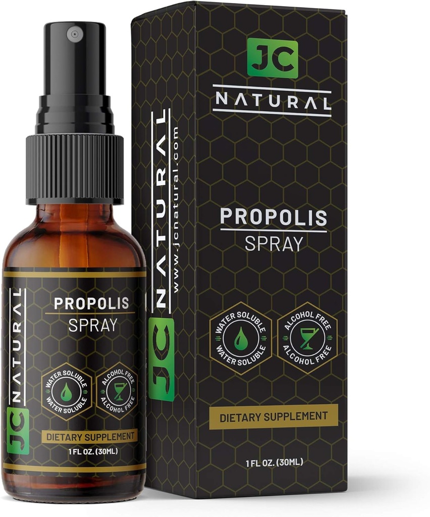 Propolis Throat Spray - vees lahustuv, alkoholivaba, looduslik immuunsus. Võitleb kahjulike organismide, võimas antioksüdant- 1 fl oz (30 ml) poolt JC Natural x CGM Labs
