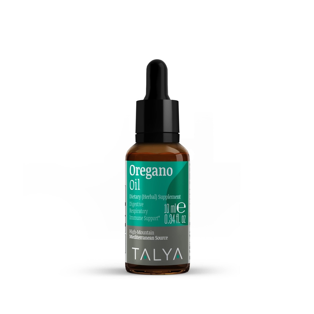 TALYA Oregano õli 0, 34 fl.oz | Oreganovedeliku õli | Immuunsüsteemi tugi, kõrge karvakrool, seedetrakti tervis | Mitte-GMO | Vegan | Vahemere oregano