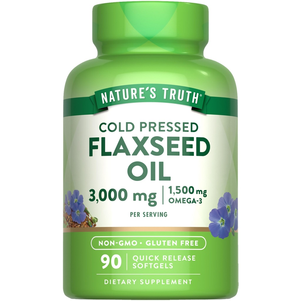 Nature's Truth Flaxseed Oil Softgels | 90 Count | Cold Pressed, Non-GMO & Gluten Free Supplement
