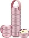 Zannaki Metal Weekly Pill Organizer, Big Travel Pill Box 7 Day, Veekindel Daily Pill Case Silicone Handle, Alumiinium Alloy Portable Pill Hoidja Vitamiin, meditsiin, täiendus, Pills