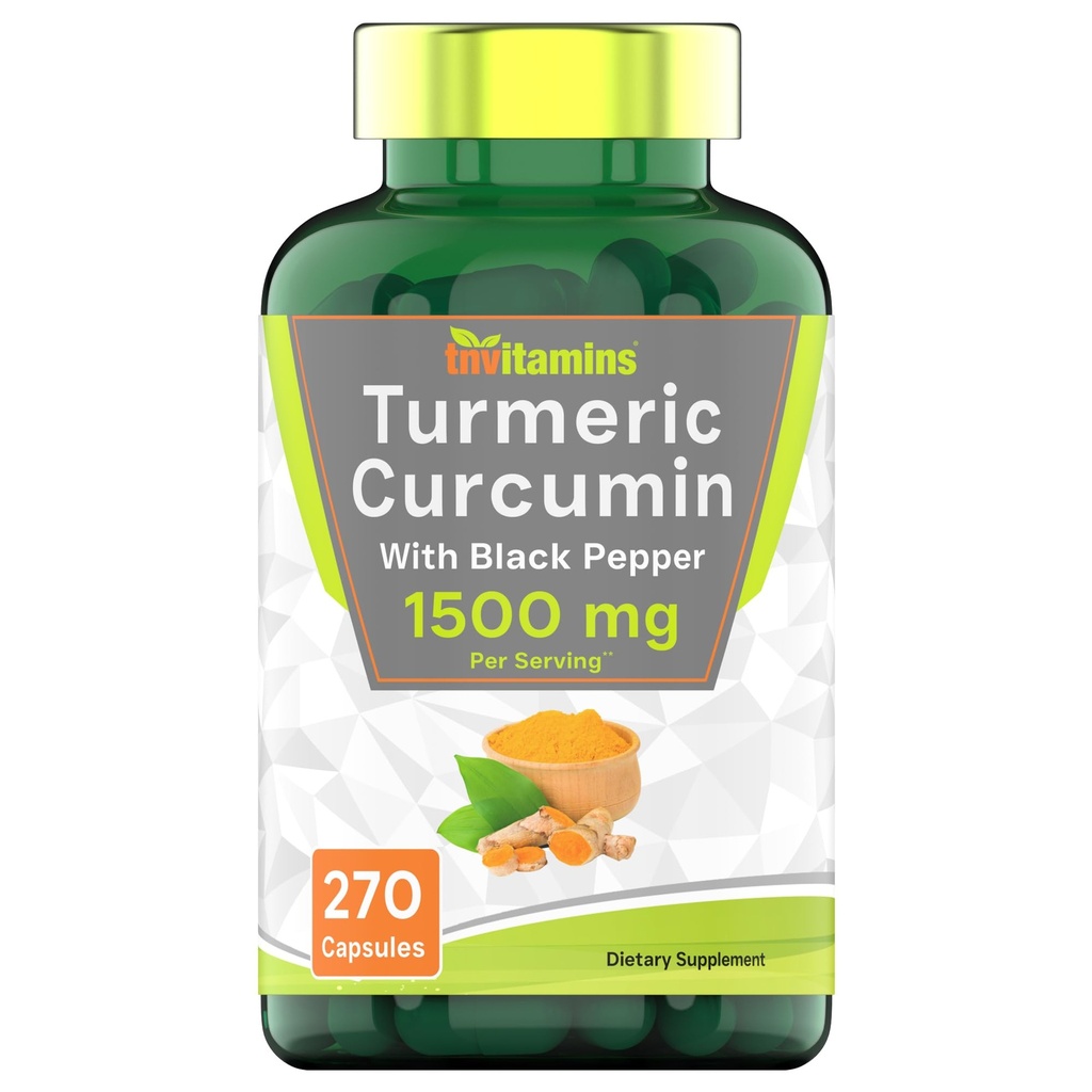 tnvitamiinid Kurkumiini kapslid musta pipariga | 1500 MG - 270 kapslit | Suurus - 3 kuu pakkumine! | Kuldkurkumiini lisand musta pipariga | Mitte-GMO | toodetud USA-s
