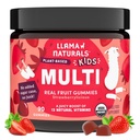 Llama Naturals Kids Multivitamiini Gummies, Vegan, Orgaaniline Vitamiin D, C & K, Väikelapse Real Fruit Gummy Vitamiinid, närimistable Supplement, Terve toit Multivitamiinid, Ei Lisatud Suhkruroog, Maasikas, 90 Ct