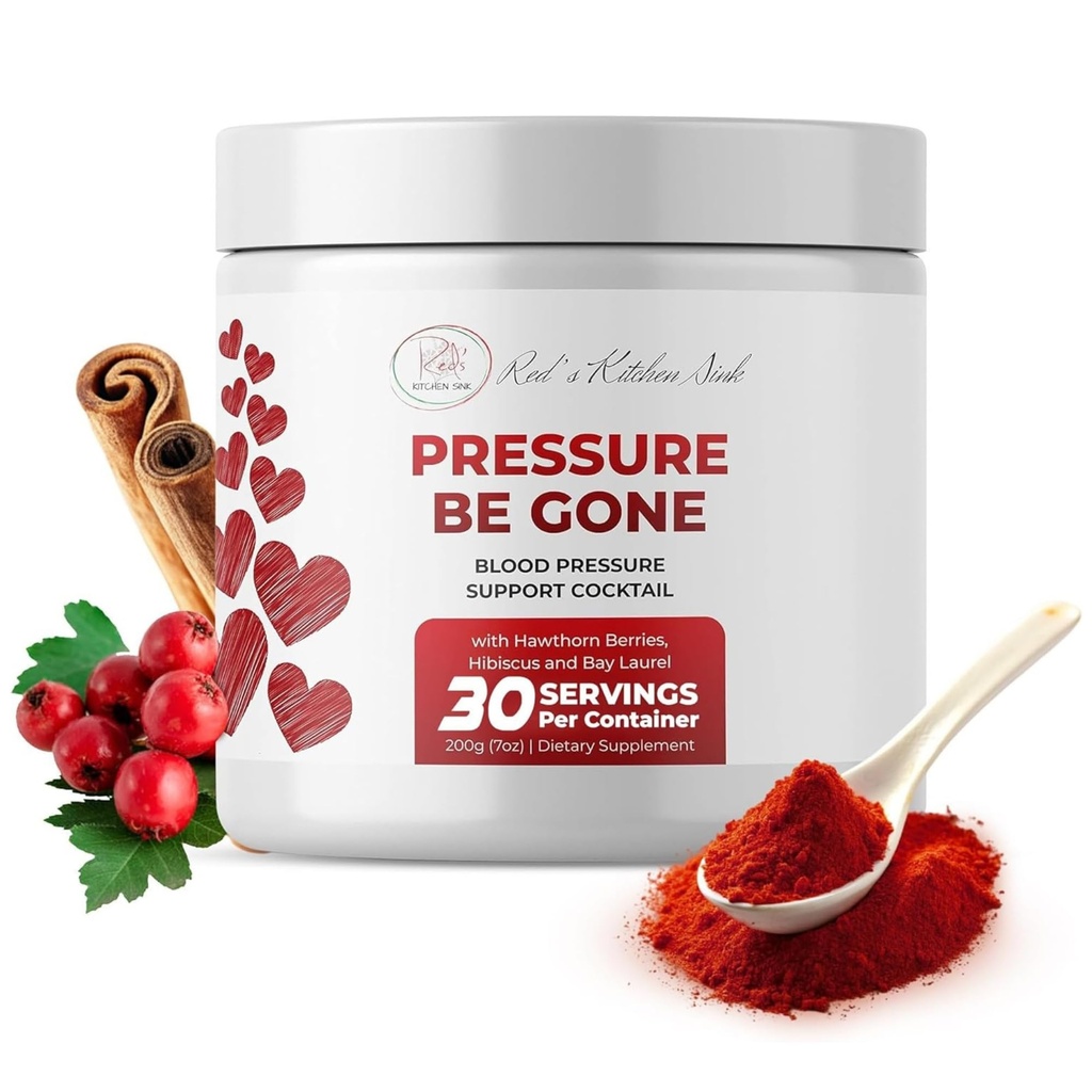 Red's Kitchen Sink Pressure Be Gone - Daily Superfood Powder Hibiscus, Hawthorn Berry, Bay Laurel, Ginger & More - 200 g, 30-päevane pakkumine