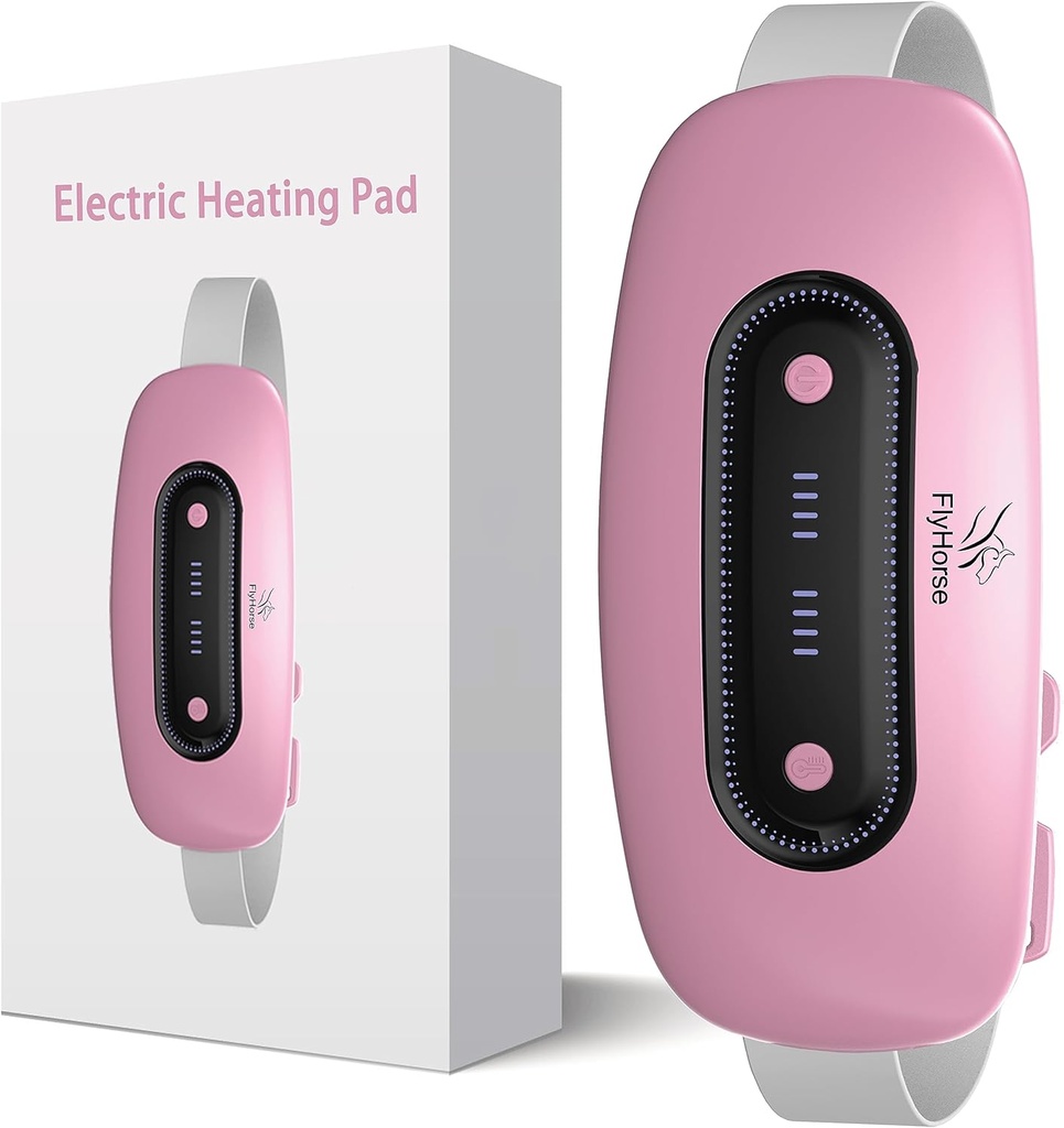 Elektrikütte pad, kaasaskantav juhtmeta menstruaalkütte padi 4 soojustaseme ja 4 massaažirežiimiga, kiire suur küttekeha mähkimisvöö krampide jaoks, seljavalu leevendamise kingitused naistele Tüdrukud tema (Pink)