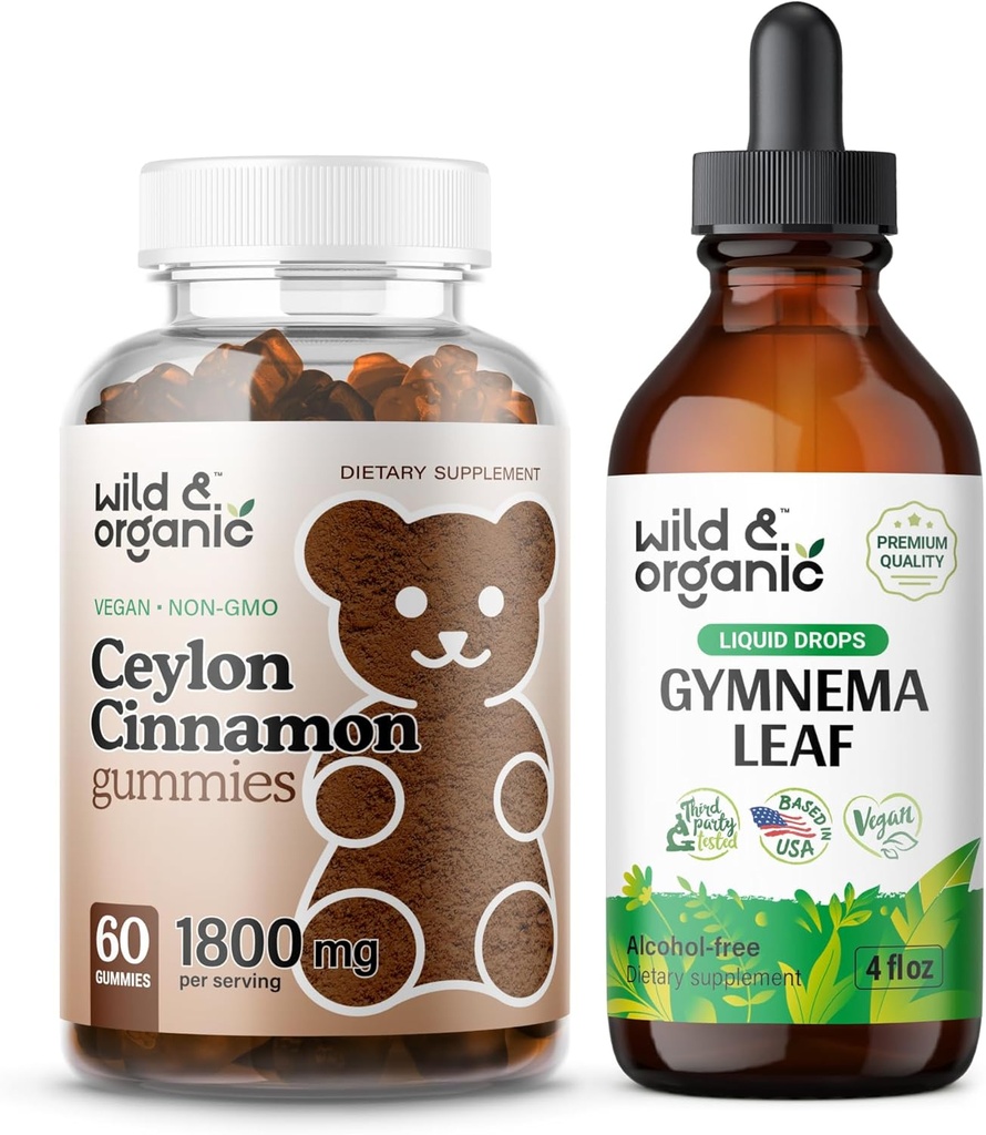Wild & Organic Ceylon Cinnamon Gummies & Gymnema Tinktuur
