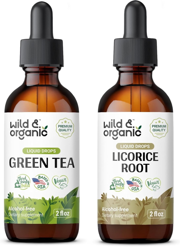 Wild & Organic Green Tea Tinktuur 2 fl oz & Lagrits Tinktuur 2 fl oz