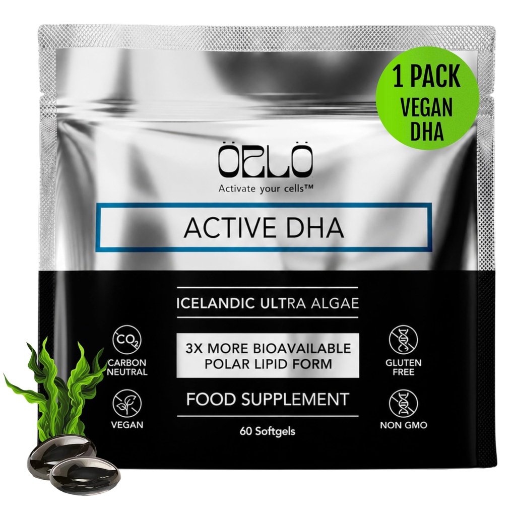 Orlo DHA – Vegan DHA Supplement (EPA & DHA) – Omega 3 Fish Oil & Krill Alternatiivne – Taimepõhine Omega-3 vetikaõli – Aju & Heart Support (60 Mini Burpless Softgels)
