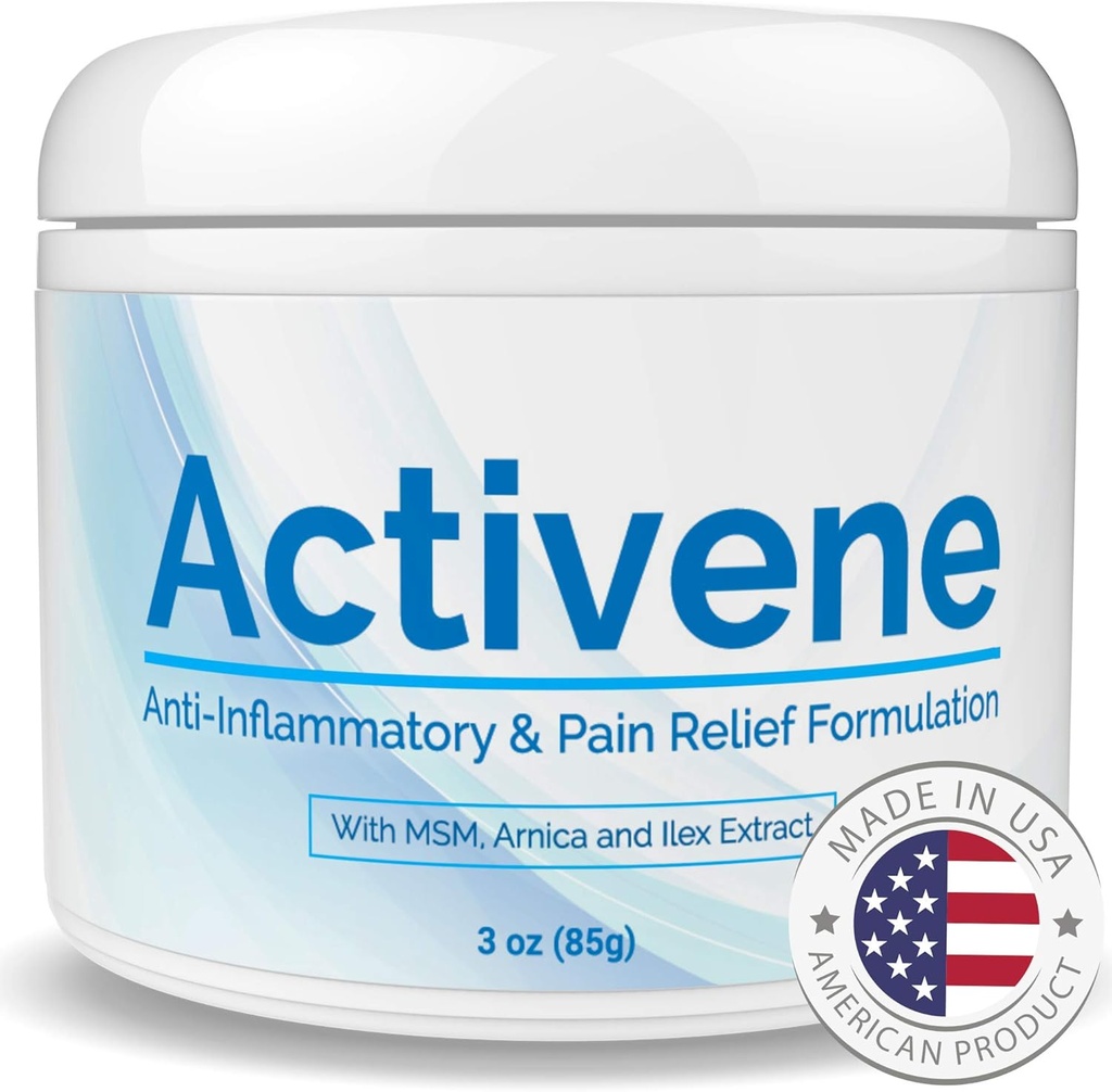 Activene Pain Relief Cream - Põletikuvastane ravimvorm Võimas Arnica, Menthol & MSM liigeste, kõõluste ja lihaste jaoks. Valitud artriidi, põlve, õla, kaela, selja ja muude valude kannatajate poolt