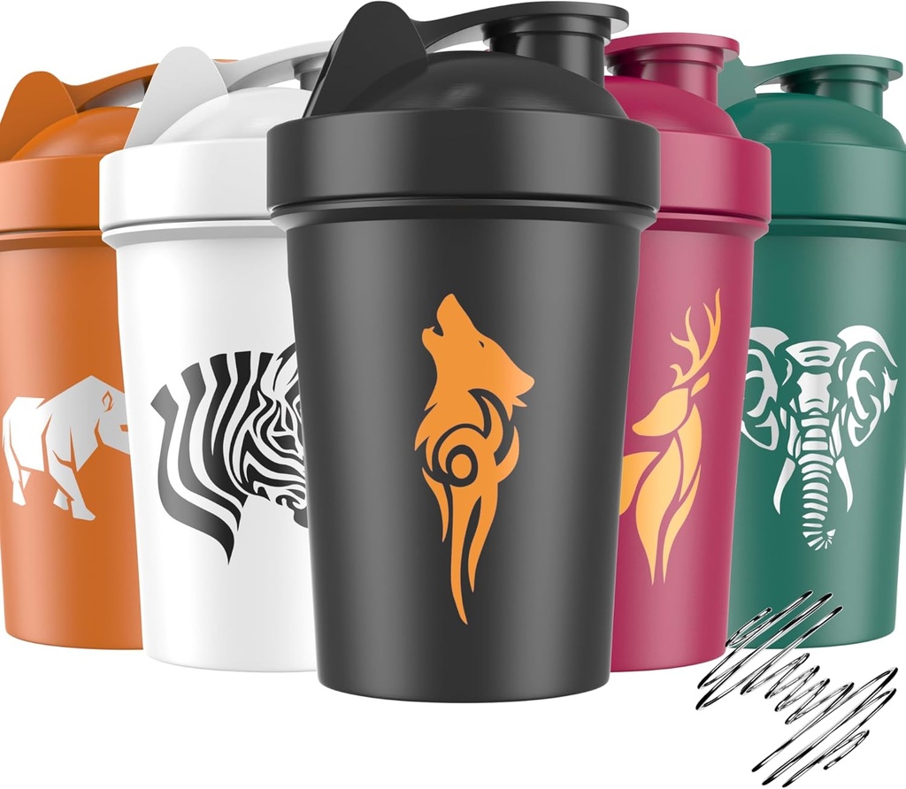 JEELA SPORTS 5 PAKK Proteiin Shaker pudelid valgusegudele - 20 OZ - Nõudepesumasin Safe Shaker Cups valgu raputamiseks - Shaker Cup Blender Protein Shaker Bottle for Shakes Valgu raputamine Blender