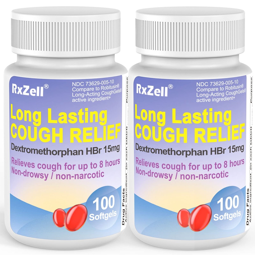 Täiskasvanud köha leevendamine , Dextromethorphan HBr 15mg (200 softgels ) , 8 tunni pikkune kestev , mitteuimane , köha / pronksiaalne supressant