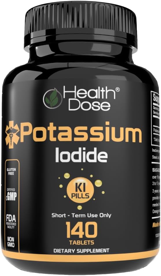 Tervislik annus Kaaliumjodiid (KI) - 130 mg, 140 tabletti - lühiajaline kilpnäärme kaitse, joodilisand ja kilpnäärme tervise tugi. Täiskuu tarne.