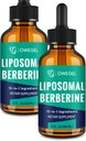 Liposomaalne Berberine HCL Vedeliktilgad – Advanced 12-in-1 Taimne valem koos Ceyloni kaneeli, Mõru melon, roheline tee & More – 4 Fl Oz