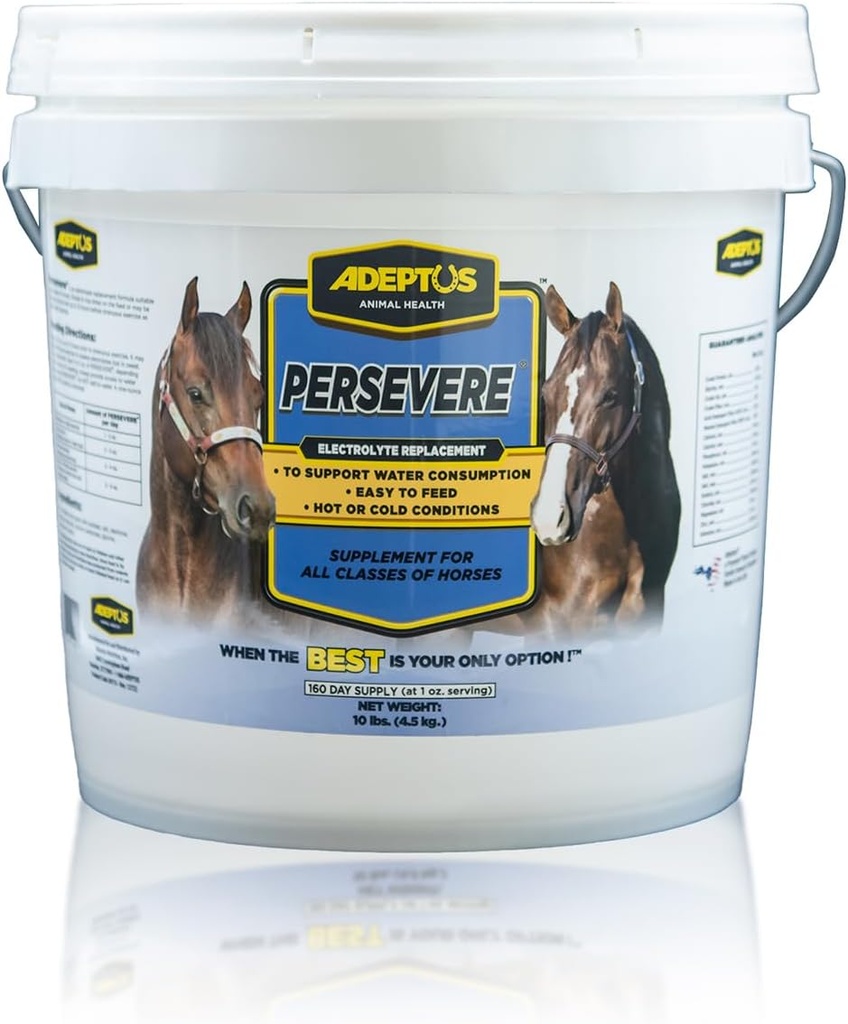 Adeptus Nutrition Persevere Elektrolüütide Täiendus Kõigile Hobuste Klassidele, Toetab Hüdreerimist, Tasakaalustatud Valem Higi Asendamiseks, Prebiootiline Pärmibaas, Kergesti Söödetav Pulber, 10 Lbs
