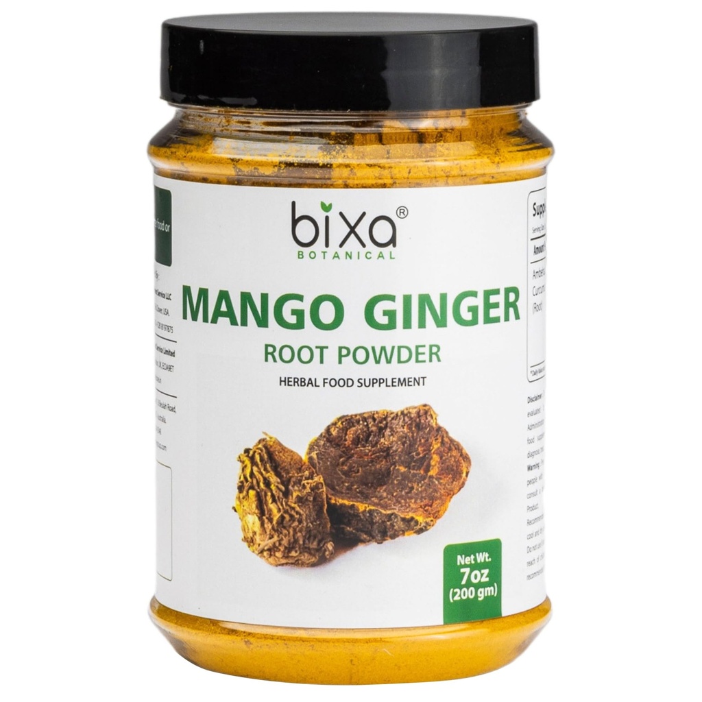 bixa BOTANICAL Mango ingveri juurepulber | Curcuma Amada | Ambehaldi ǀ Ayurveda taimelisand | 200 Grams / 7 OZ | Gluteenivaba, mitte-GMO, auruga töödeldud, vegan, 100% puhas.