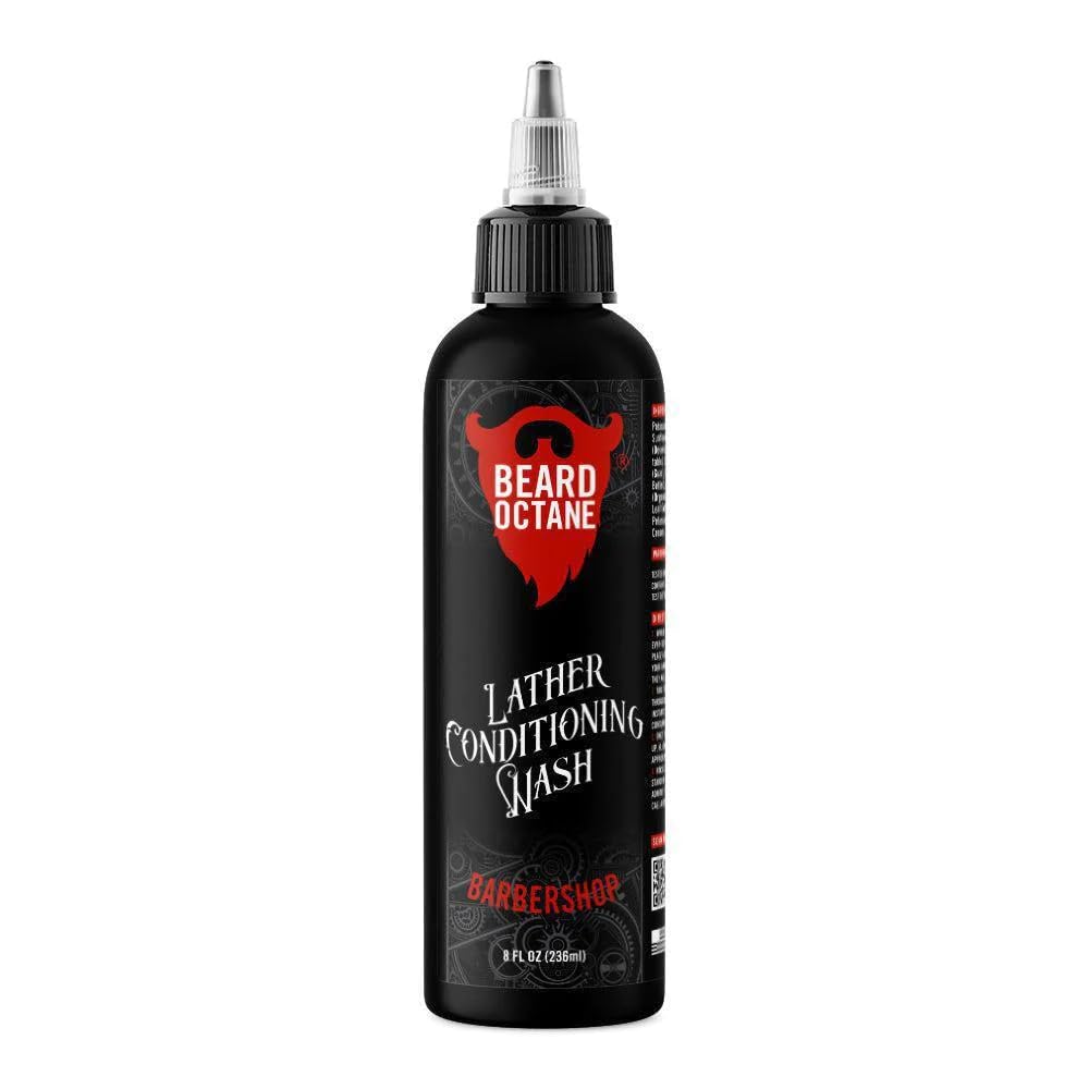 Beard Octane: Barbershop Beard Wash - 8oz Beard Shampoo - puhastab ja niisutab habet w / Shea Butter - pehmed habemed - valmistatud USA-s