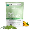 Sprout Living Epic Valk, Taimne Valk & Superfoods Pulber, Mindful Matcha | 17 Grams Orgaaniline Valk Pulber, Vegan, Mitte-GMO, Gluteenivaba, Adaptogeenid + Nootroopilised (1 Nael, 12 Servings)