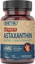 Deva Nutrition Vitamiinid Astaksantiini 4mg, Vegan, valmistatud Haematococcus Pluvialis Microalgae, 30 kapslit, 1-Pack