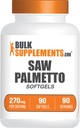 BulkSupplements.com Saw Palmetto Softgels - Saw Palmetto Supplement, Saw Palmetto 270mg - Taimne lisand, Gluteenivaba, 1 Softgel per Serving, 90 Count (Pack of 1)