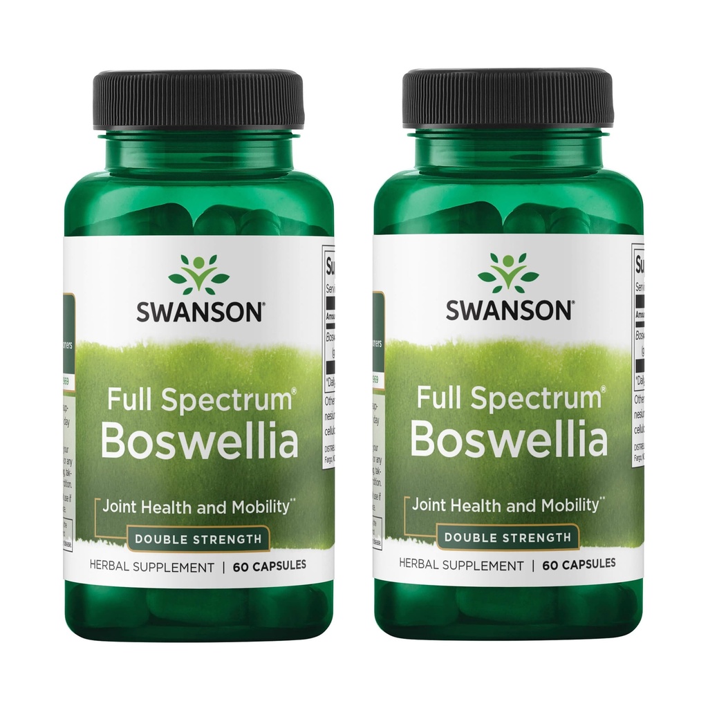 Swanson Double Strength Boswellia-Herbal täiendus, mis edendab ühist tugi-Ayurveda ravimtaimi liigese paindlikkuse ja liikuvuse toetamiseks tehtud w/Boswellia Serrata vaik (60 kapslit, 800 mg iga) 2 pakendit