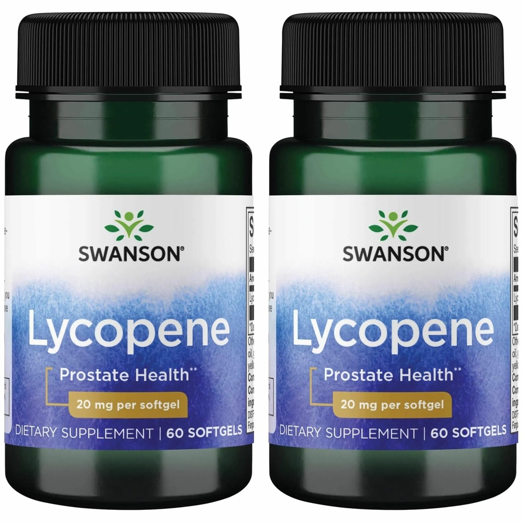Swanson lükopeen - looduslik täiendus, mis edendab eesnäärme tervist, südame tervist ja toetab vererõhku normaalses vahemikus - meeste tervise täiendus - (60 softgels) 2 Pack