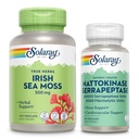 SOLARAY Iiri meri Moss 500mg ja Nattokinaasi Serrapeptaasi täiendus - Wellness Bundle looduslikult esinevate vitamiinide, mineraalide - Soolestiku tervis, Siinus, südame tervise tugi, 60-päevane garantii, 100/30ct