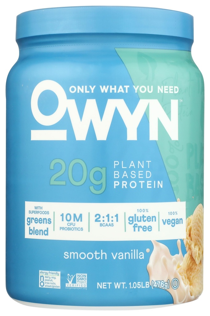 OWYN Ainult see, mida vajate taimse valgu pulbrina, Smooth Vanilla, 1.05 naela