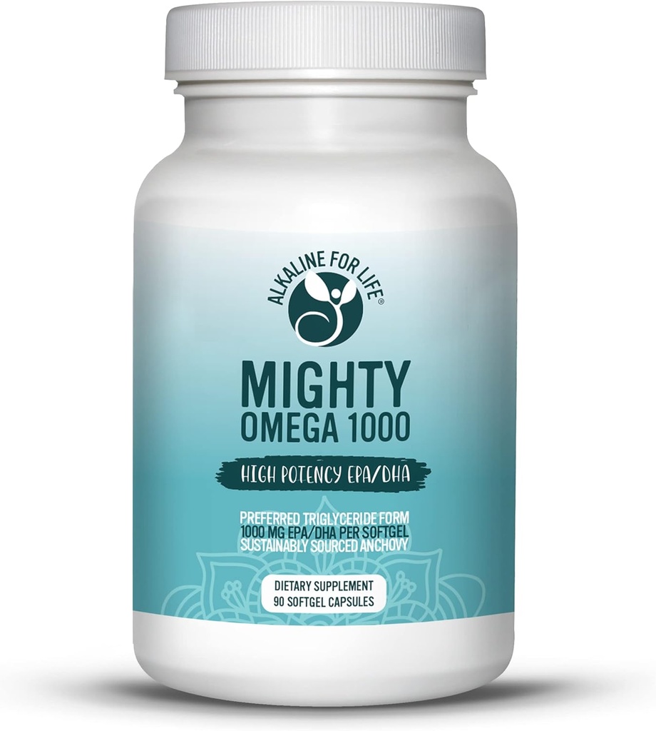 Mighty Omega 1000 Potent Omega 3 Supplement 1000 MG EPA DHA ühe kapsli kohta Suur annus Omega 3 Kalaõli Lõuna-Vaikse ookeani anšoovis Allikas - Triglütseriid Omega 3 Rasvhapete täiendus