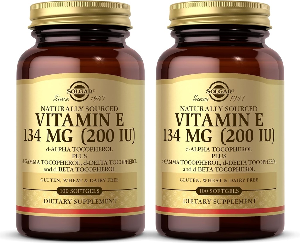 SOLGAR Vitamiin E 200 IU - 100 Softgels, pakend 2 - looduslik antioksüdant, immuunsüsteemi tugi - gluteenivaba, piimavaba - 200 kokku