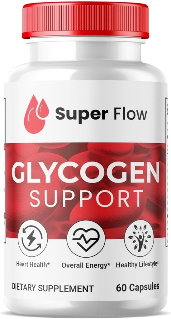 (1 Pack) Super Flow Glükogeen , SuperFlow Glükogeeni tugikapslid , Glyco Optimizer valem , Natural Blood Vessel Cleaner , Premium Super Flow Glükogeeni tugi ( 60 kapslit )