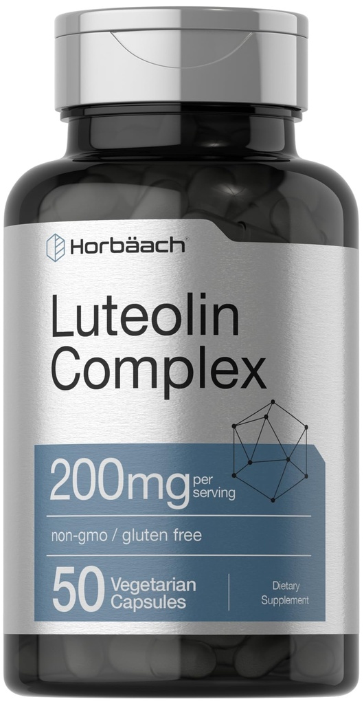 Horbäach Luteolin Complex Supplement | koos Rutin | 50 kapslit | Taimetoitlane, mitte-GMO ja gluteenivaba Flavonoid valem