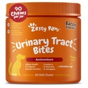 Zesty Paws Cranberry Supplement koertele - Põiekontroll koertele - Kuseteede tugi - Jõhvika närid D-Mannoosiga, vitamiin B6 ja L-arginiin - Immuunsüsteemi ja soolestiku tugi - peekon - 90 krahv