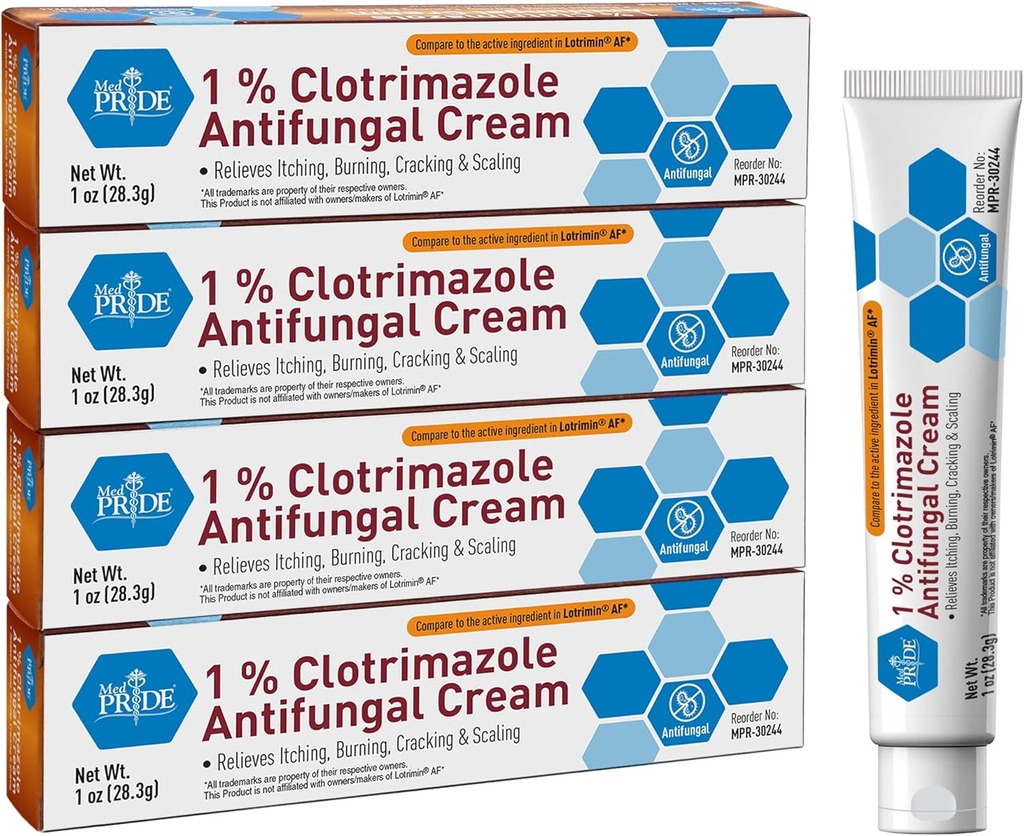 MED PRIDE Clotrimazole Seenevastane kreem 1 protsent Ravib Sportlase Jalg Jock Itch Ringworm Leevendab sügeleva nahahoolduse Beebi 4 Pack