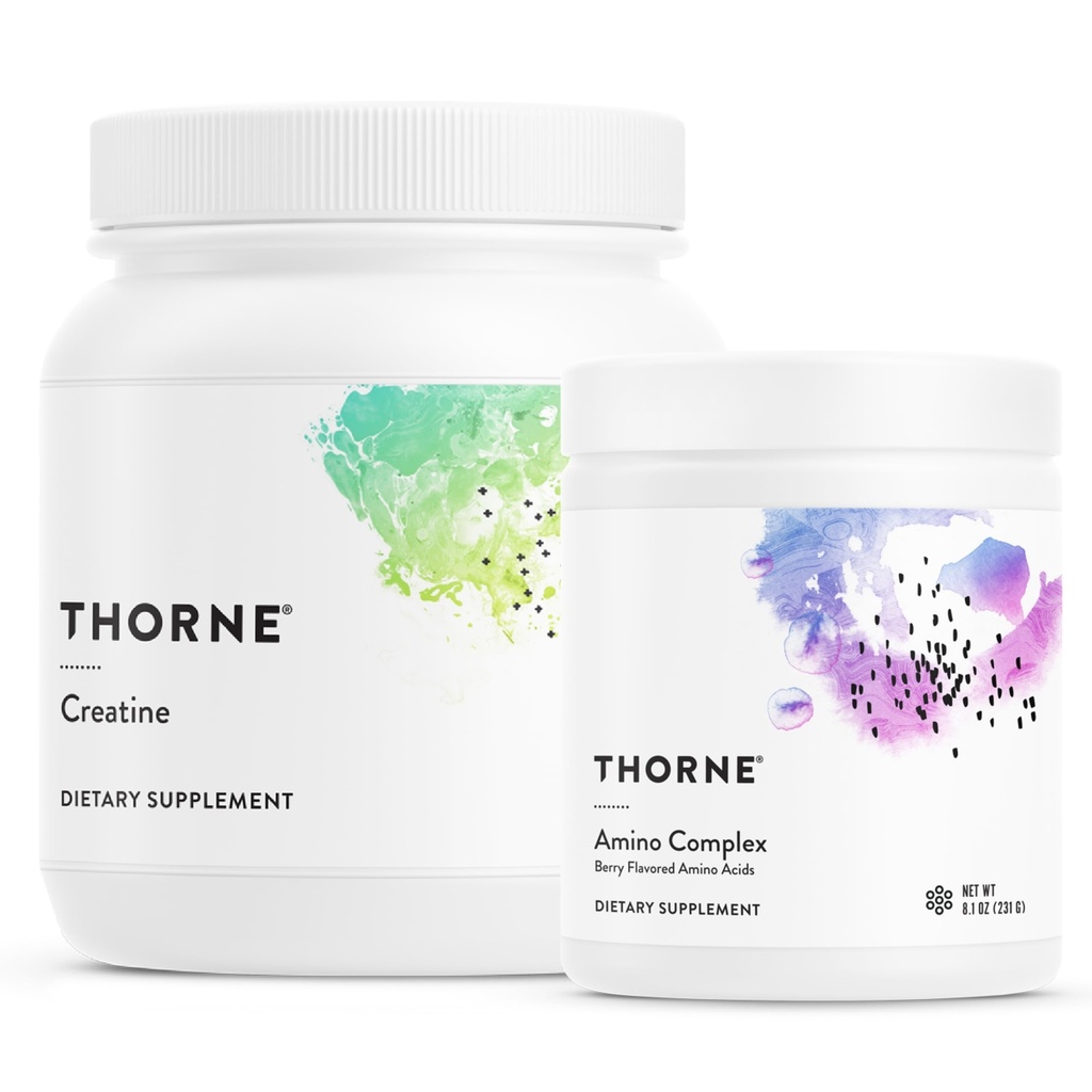 THORNE - Performance Power Duo - Amino Complex + Kreatiin Combo energia, Lean lihased ja vastupidavus - NSF sertifitseeritud sport - 30 kuni 90 Servings